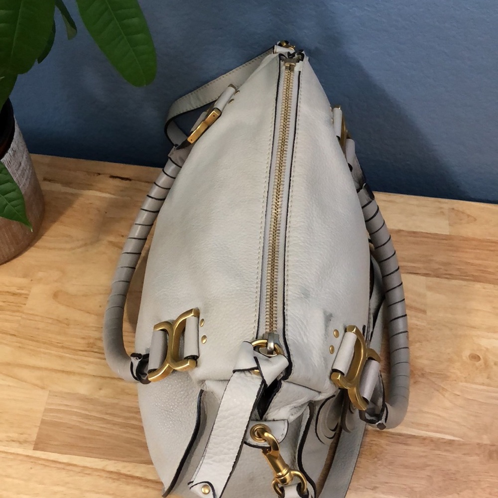 Chloe Marcie Medium Satchel Bag in Cashmere Grey - Picture 7 of 15